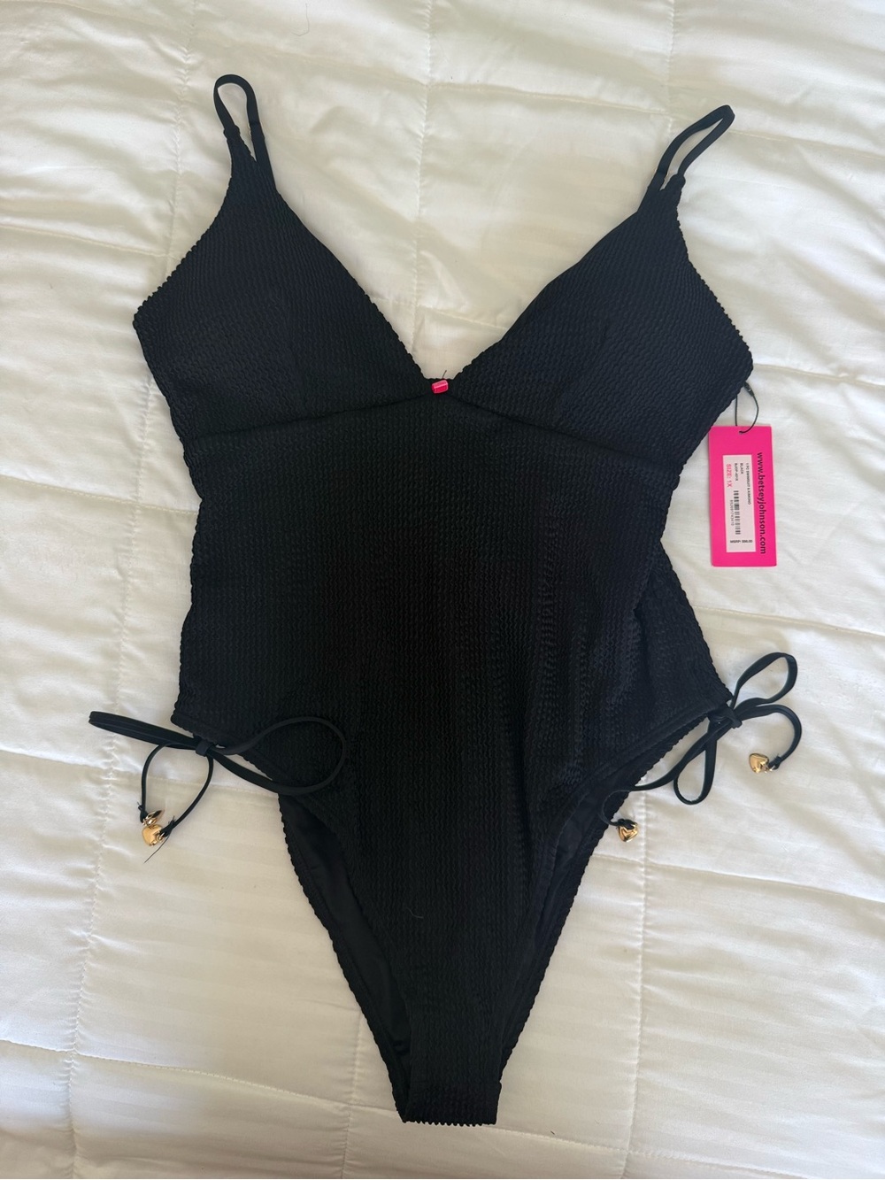 New Betsey Johnson Black Swimsuit and black sheer coverup. Sexy. Vacay